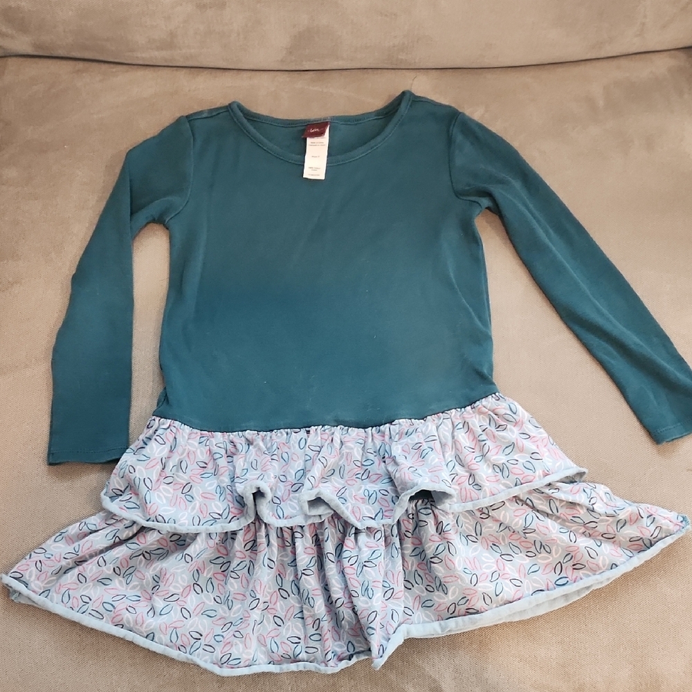 ✨ 3 For $25 SALE Tea Collection Teal and Floral Kids Dress